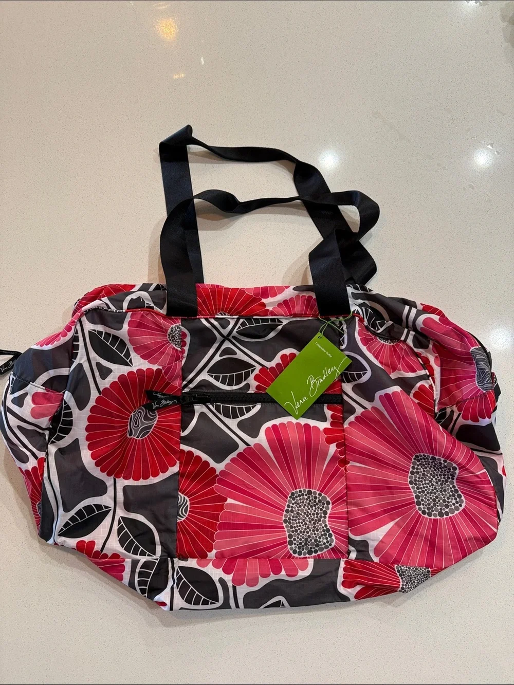 Vera Bradley Collapsible  Pink Floral Tote Bag NWT